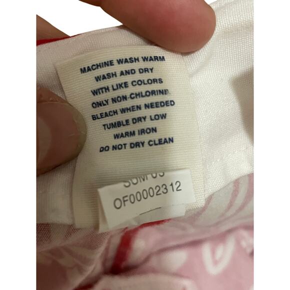 Vintage Y2K Kids 10 Pull On Red White Floral Hawaiian‎ Print Lightweight Pants - Picture 5 of 7